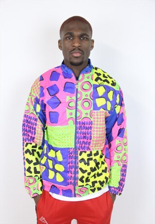 VINTAGE AMAZING 90'S COLOURFUL SHELL JACKET