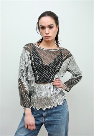 SILVER SEQUENCE TOP