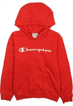 Vintage 90's Champion Hoodie Pullover Spellout Red Large