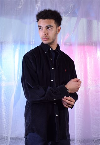 VINTAGE RALPH LAUREN BLACK CORDUROY SHIRT