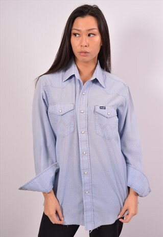 VINTAGE WRANGLER SHIRT BLUE