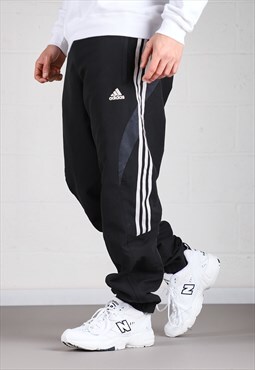 Vintage Adidas Joggers in Black Lounge Sports Trackies Small