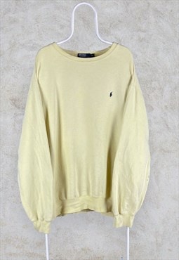 Vintage Yellow Polo Ralph Lauren Sweatshirt Oversized XXL