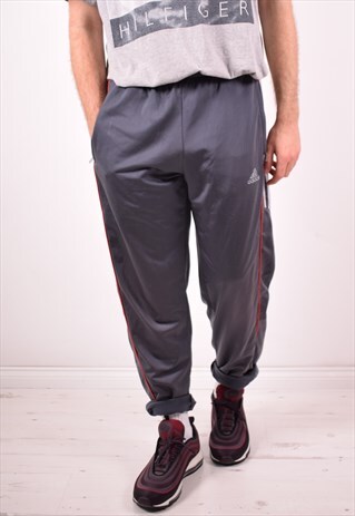 ADIDAS MENS VINTAGE TRACKSUIT TROUSERS XXL GREY 90S