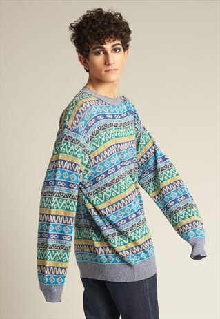 VINTAGE MISSONI BLUE KNITTED SWEATER