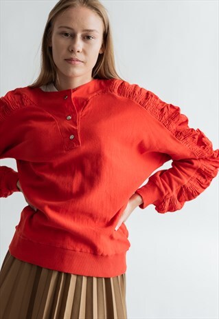 VINTAGE 80S RED JUMPER WITH CORRAL SLEEVE