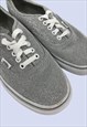 VANS SILVER GLITTER THREAD LOW LACE UP CASUAL TRAINERS