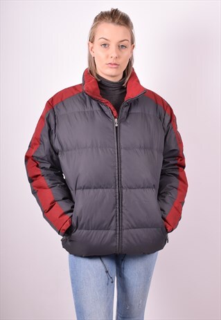 FILA WOMENS VINTAGE PADDED JACKET LARGE GREY 90S