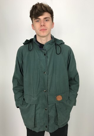 80S VINTAGE BURBERRY'S WOOL & CORDUROY LINED COAT