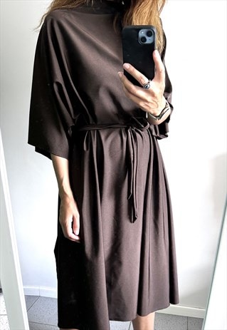 MAXI BOHEMIAN BASIC BROWN DRESS - XXXL 