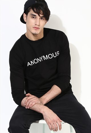 ORGANIC COTTON BLACK SWEATSHIRT.. PRINTED SWEATSHIRT.