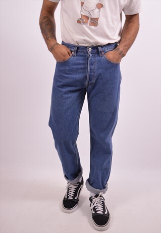 LEVI'S 501 MENS VINTAGE JEANS W31 L34 BLUE 90S
