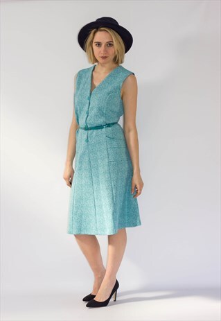 VINTAGE 60'S BUTTON UP SHIFT DRESS