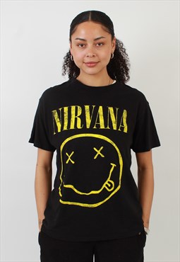 Vintage nirvana black graphic t shirt