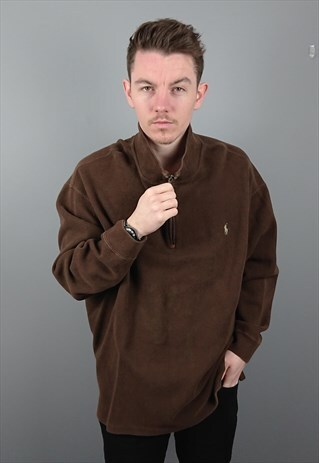 brown quarter zip sweatshirt