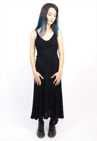 VINTAGE 90'S SILK BLEND KNIT FESTIVAL GRUNGE MAXI DRESS
