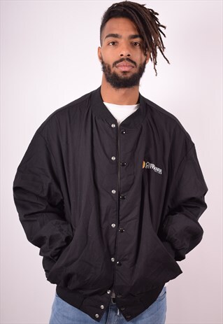 MENS VINTAGE BOMBER JACKET XXXL BLACK 90S