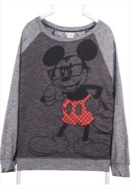 Vintage 90's Disney Sweatshirt Mickey Mouse Crewneck Grey