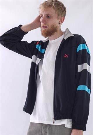 VINTAGE MENS PUMA TRACK TOP SUIT LOGO JACKET