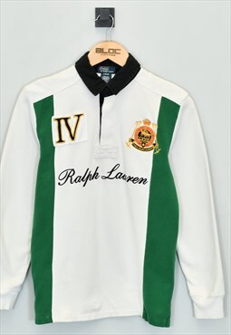 Vintage Women's Ralph Lauren Rugby Shirt White XXSmall