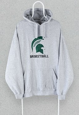 Vintage Michigan State Spartans Grey Hoodie Mens XXL