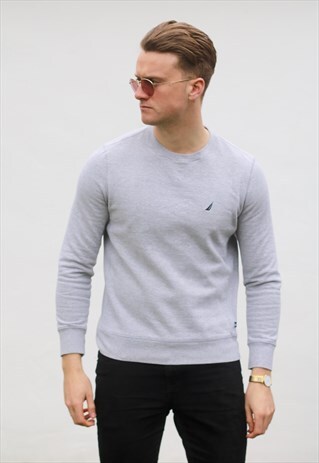 NAUTICA USA MINIMALIST ASH GREY SWEATSHIRT