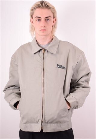 DICKIES MENS VINTAGE HARRINGTON JACKET XL GREY 90S