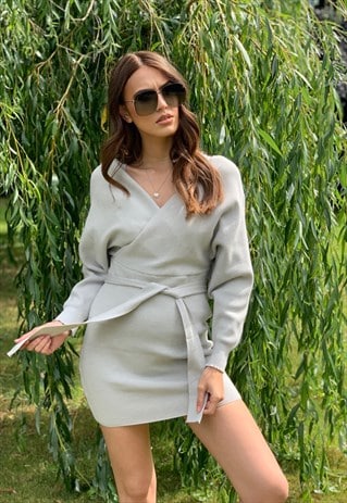 GREY KNITTED DRESS