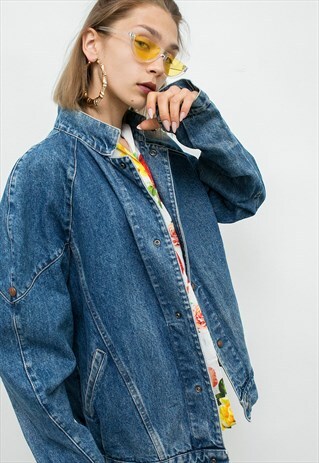 VINTAGE JACKET BLUE DENIM OVERSIZE 90S RETRO UNISEX GRUNGE