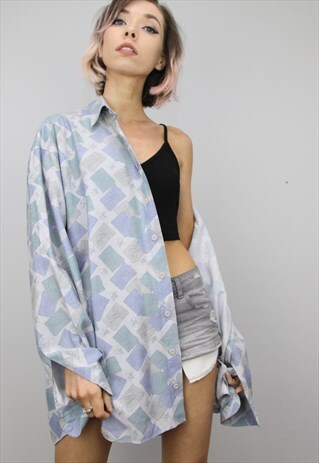 VINTAGE 80S/90S OVERSIZED PATTERNED SHIRT