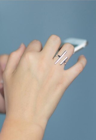 DOUBLE LINE STERLING SILVER RING