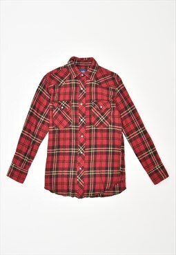 Vintage Wrangler Flannel Shirt Check Red