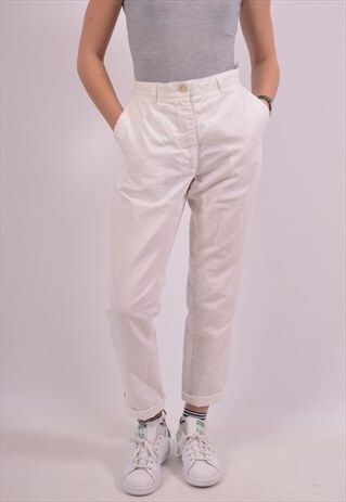 VINTAGE FRED PERRY TROUSERS WHITE