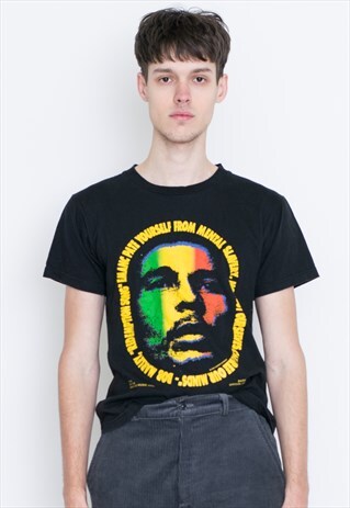 VINTAGE BLACK METALLIC RETRO T-SHIRT