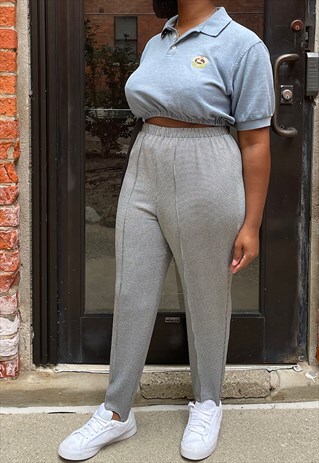 VINTAGE 80S HI-RISE HOUNDSTOOTH ANKLE STRAP LEGGINGS
