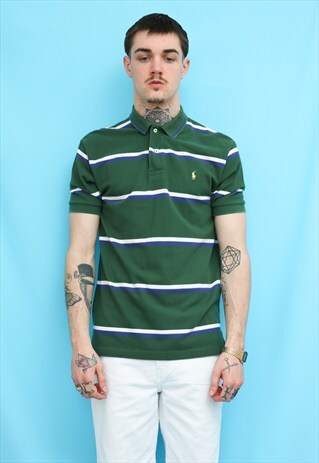 POLO RALPH LAUREN GREEN STRIPED POLO SHIRT