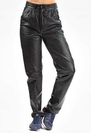 LEATHER TROUSERS TAPERED MOTORCYCLE PANTS