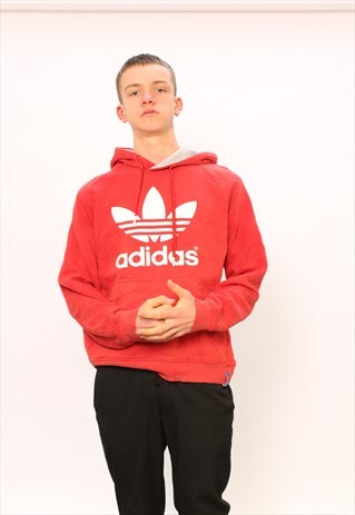 VINTAGE ADIDAS HOODIE RED