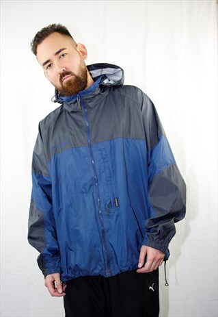VINTAGE BLUE AND GREY COLUMBIA WINDBREAKER