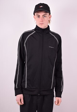 CARHARTT MENS VINTAGE TRACKSUIT TOP JACKET LARGE BLACK 90S