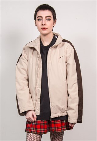 NIKE VINTAGE 90'S BEIGE & BROWN COAT SPORTS JACKET
