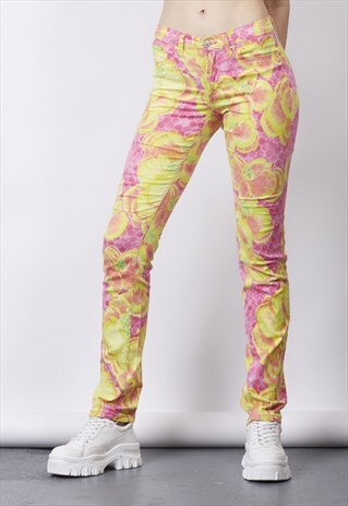 VINTAGE 90'S PREMIUM VERSACE NEON HIGHLIGHTER JEANS