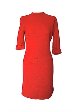 60's Vintage Red Retro Mod Scooter Sheath Mini dress