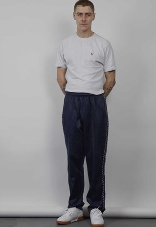 VINTAGE 90'S ASICS DOUBLE TAPE NAVY JOGGER