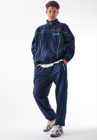 VINTAGE ADIDAS ORIGINALS TRACKSUIT JACKET AND PANTS 90S BLUE