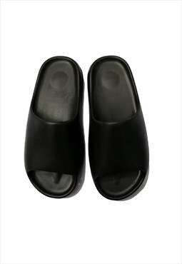 Beach rubber slippers open toe shower sandals in black