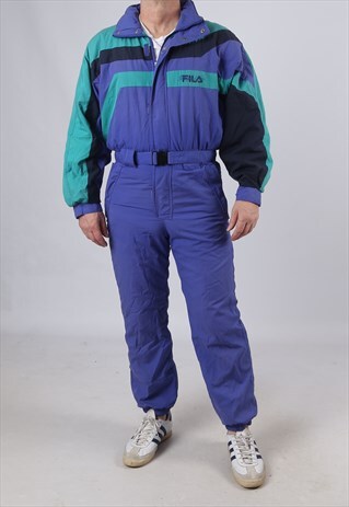VINTAGE FILA FULL SKI SUIT SNOW SPORTS UK S 38" (J9L)