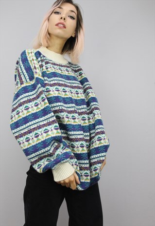 VINTAGE OVERSIZED PATTERNED JUMPER