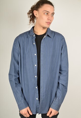 VINTAGE LEVIS BLUE STRIPED SHIRT