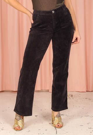VINTAGE 90S WOOLRICH CORDUROY TROUSERS IN BLACK
